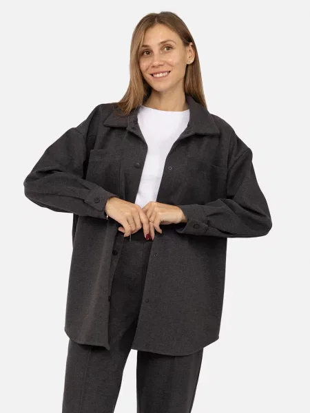 Сорочка YUKI бавовна/вовна сірий