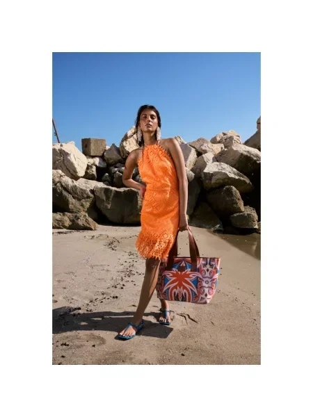 Sukienka midi Silvian Heach pomarańczowa
