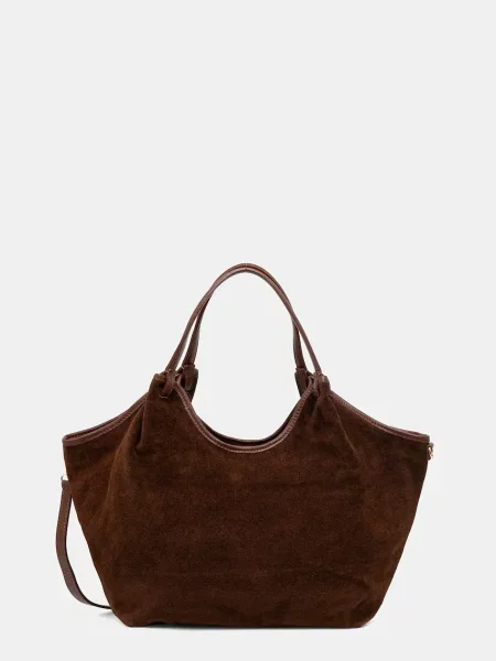 Answear.LAB geanta de mana din piele intoarsa maro