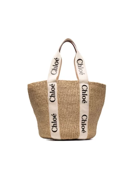 Shopperka Chloã© z paskiem brązowa