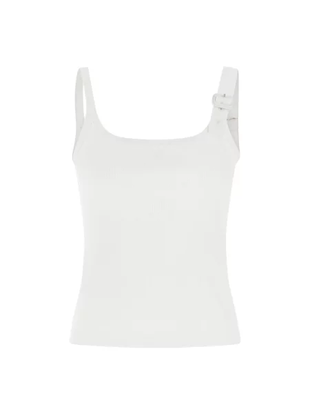 Top Courreges na sprzączkę biały