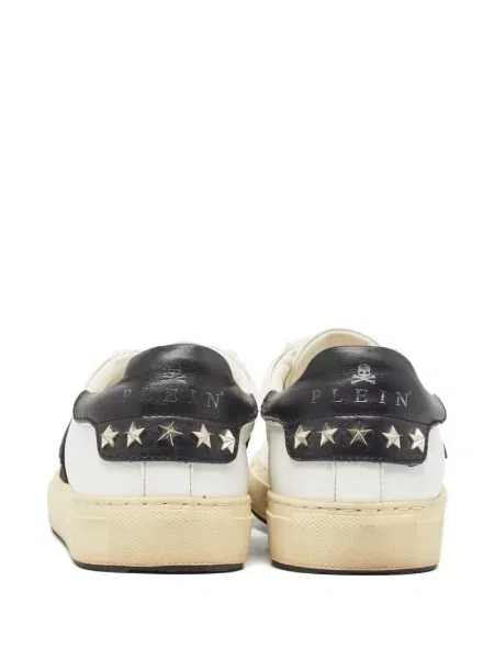 Kožené křišťálové tenisky Philipp Plein bílé