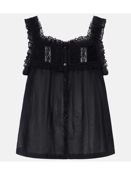 Top Dôen din dantelă negru