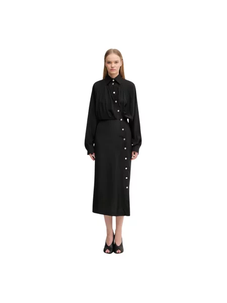 Sportmax sukienka MARANTA midi prosta czarny