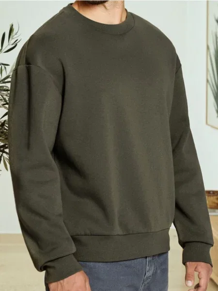 Sinsay Bluza basic comfort fit khaki