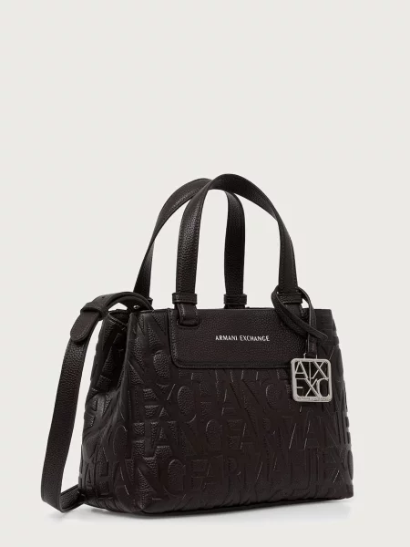 Geantă shopper Armani Exchange din piele maro