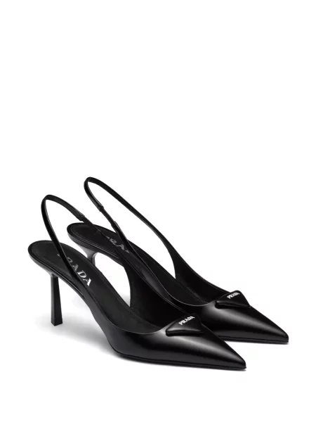 Pantofi cu toc Prada cu autograf negru
