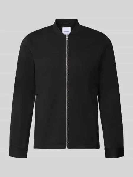 Bluza dresowa z wysoką stójką krój regular fit Lindbergh czarna
