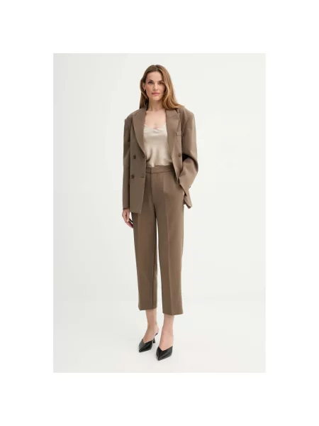 ISABELLE BLANCHE spodnie proste high waist zielony