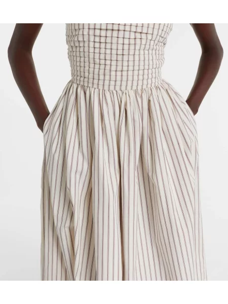 Rochie midi Markarian până la genunchi cu gât halter de costum bej