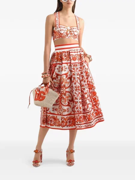 Αμανικας τοπ Dolce & Gabbana με σχέδιο λευκό