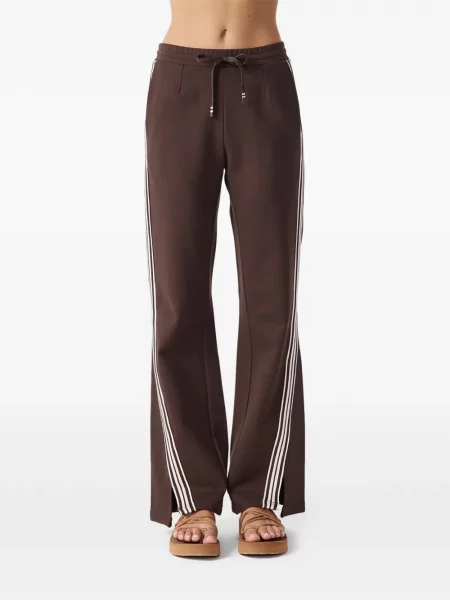 Pantaloni The Upside cu dungi evazate alergare maro