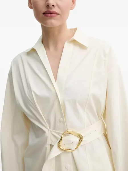Rochie tip cămașă Isabelle Blanche de costum
