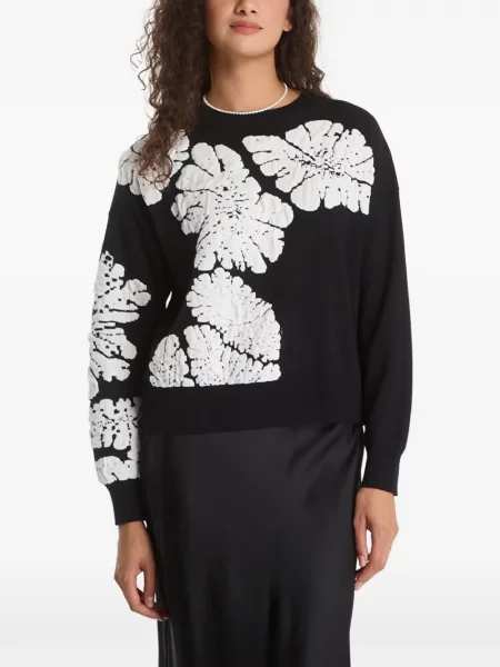 Pulover Desigual cu decolteu rotund negru