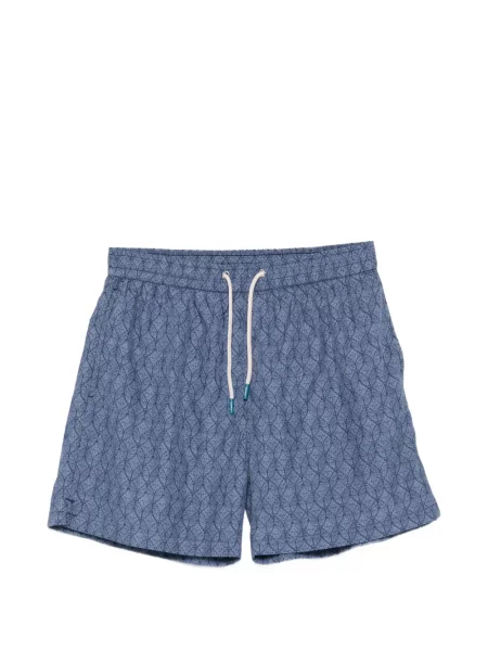 Slip de baie Fefè cu imagine cu imprimeu geometric cu cordon albastru