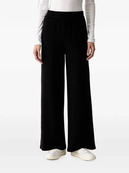Pantaloni Karl Lagerfeld cu dungi cu autograf negru