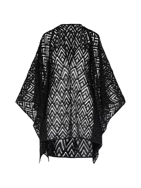 Poncho Johanna Ortiz cu decolteu în V cu imprimeu geometric negru