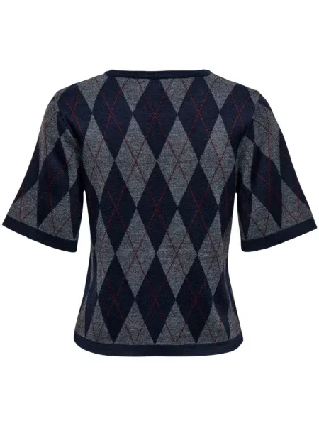 Pulover Jacqueline De Yong cu model argyle albastru