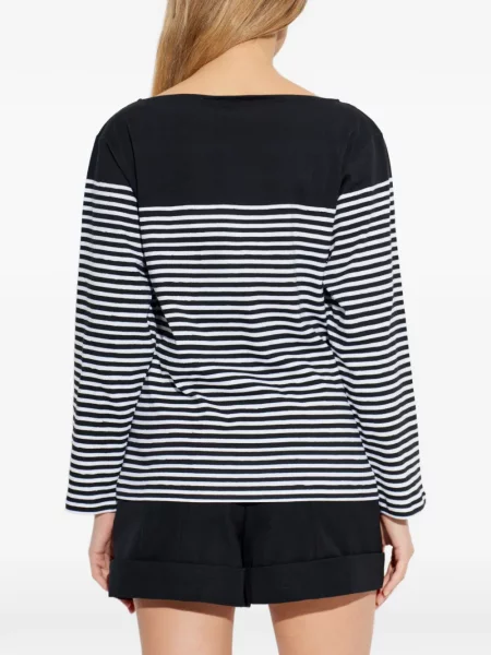 Top Balmain cu dungi lung negru