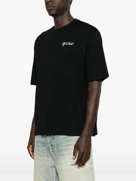 Tricou Off-white cu autograf alb
