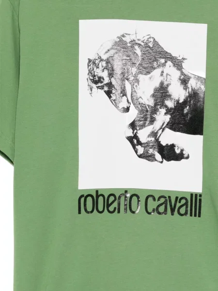 Tricou Roberto Cavalli cu imagine verde