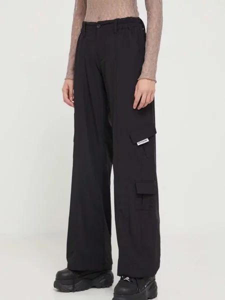 Kalhoty Sixth June jednoduché high waist černá