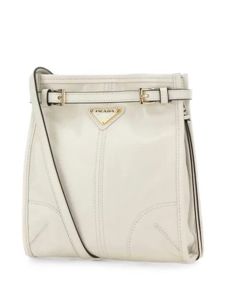 Geanta crossbody Prada cu cataramă alb