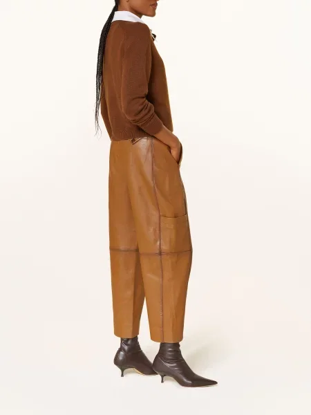 Dorothee Schumacher Spodnie Skórzane Sleek Statement Ii braun