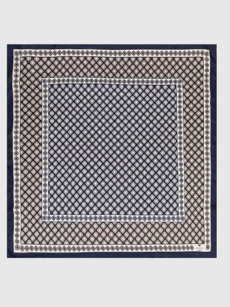 Хустка ONESTO із шовку в принт Max Mara Weekend синя