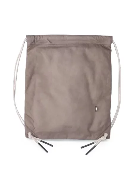 Rucsac Rick Owens din piele cu cordon gri