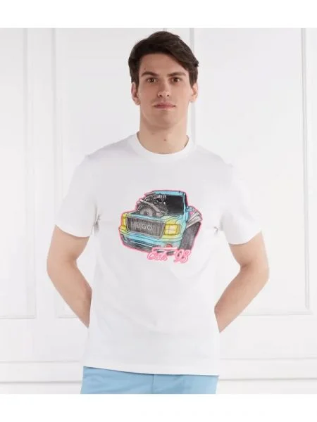 HUGO Tricou Damotoro | Relaxed fit alb