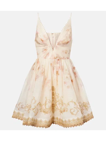 Rochie Zimmermann de in cu model floral bej