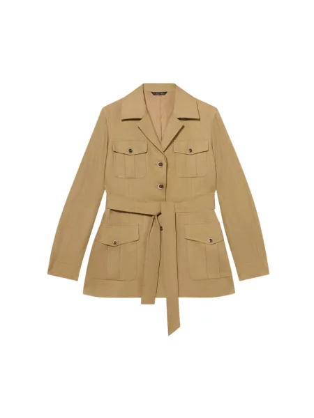 Lniana kurtka Brooks Brothers beżowa