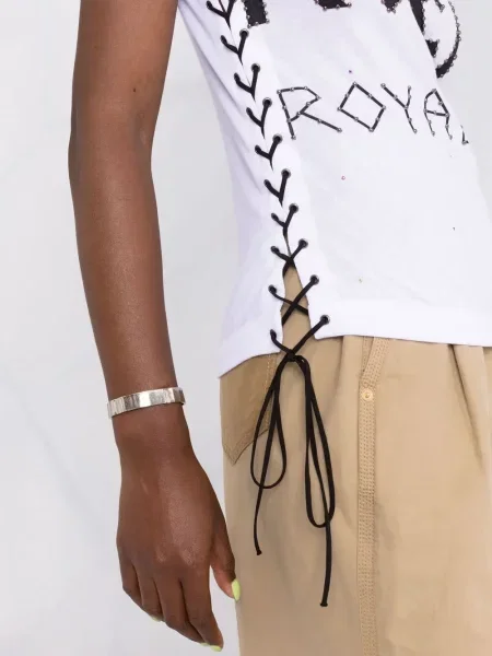 Kamizelka Stella Mccartney z ćwiekami na jednym ramieniu biała