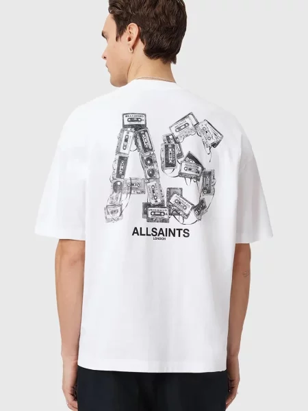 AllSaints tricou din MIXTAPE alb