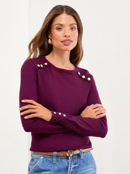 Lipsy Pulover burgundy roșu