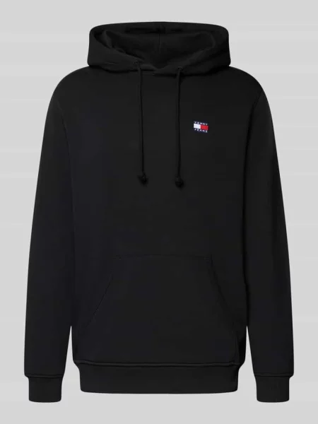 Tommy Jeans bluza z kapturem gładka czarny