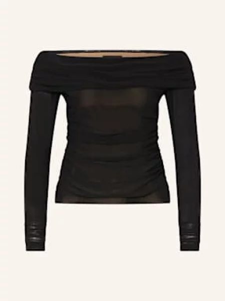 Copenhagen Muse Bluzka Z Odkrytymi Ramionami Cmmajse schwarz czarna