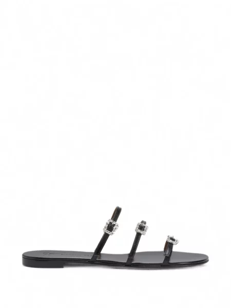 Sandale Giuseppe Zanotti din piele fără toc negru