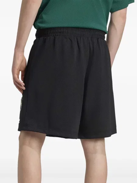 Pruhované kraťasy Adidas s výstřihem do v jersey černé