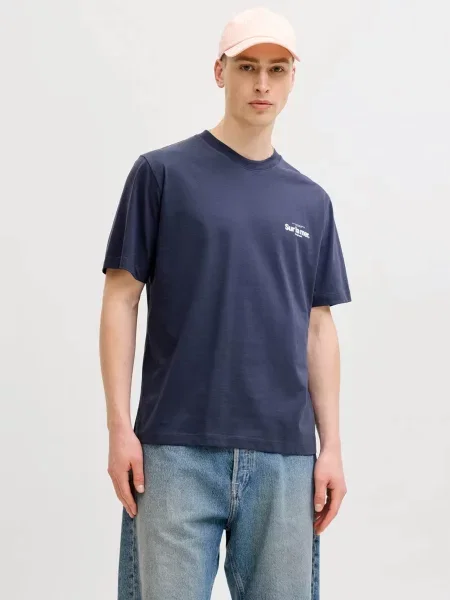 Футболка JACK & JONES RIVIERA BACK PHOTO TEE бавовна/поліестер синій