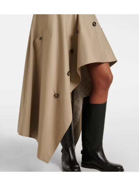 Fustă midi Burberry asimetrică bej