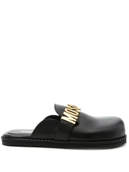 Papuci tip mules Moschino din piele negru