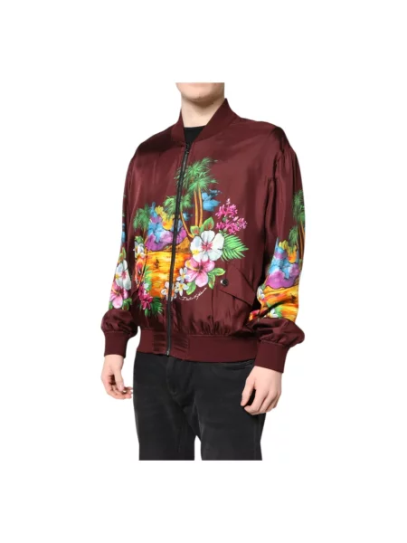 Jedwabny kurtka bomber Dolce And Gabbana