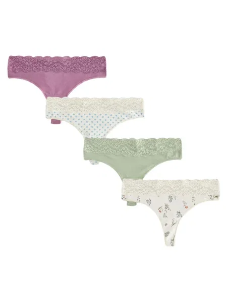 Next Tanga albastru deschis / verde pastel / mov orhidee alb