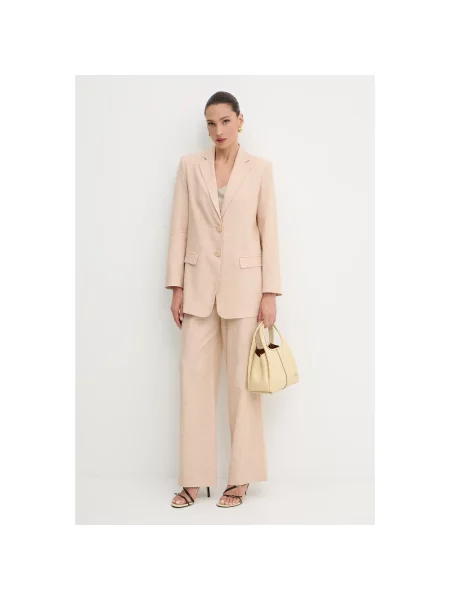 Lniana marynarka Armani Exchange beżowa