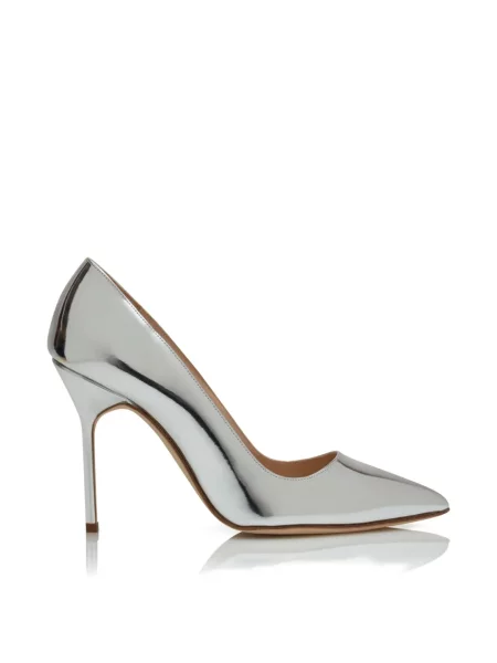 Pantofi cu toc Manolo Blahnik argintiu