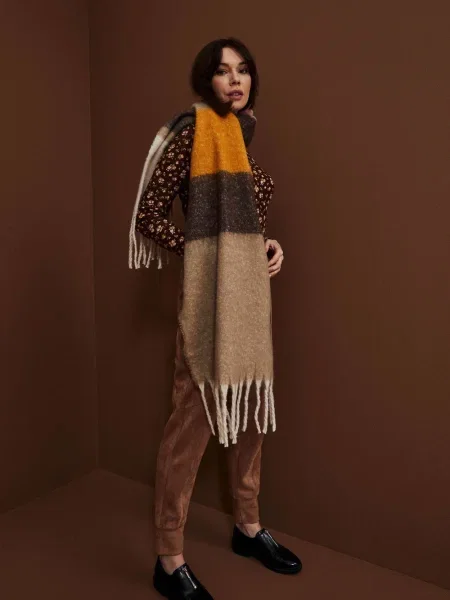 Fular Marisse cu dungi maro