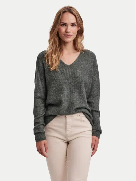 Vero Moda Pulover Crewlefile verde