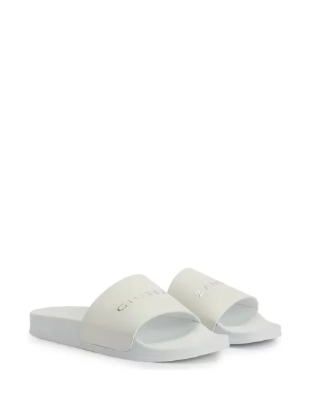Papuci Giuseppe Zanotti fără toc cu imagine alb